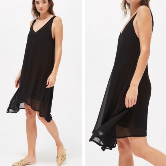 LACAUSA Daffodil Dress Anthropologie - NWT, Black Strapless V-Neck Semi-sheer, S - Picture 2 of 5